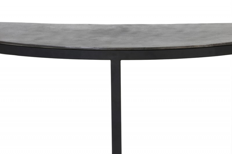 SEMICIRCLE CONSOLE TABLE ANTIQUE BLACK METAL LEG - CAFE, SIDE TABLES